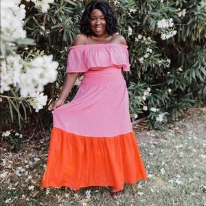 Off the shoulder top and skirt